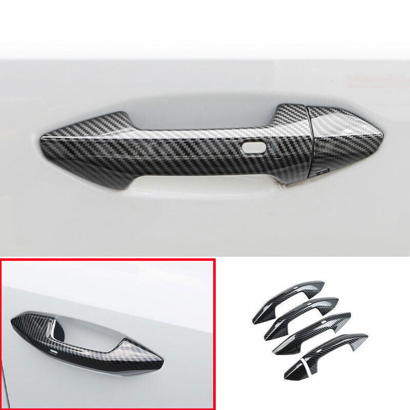 for Audi A3 22-24 ABS Carbon Fiber Side for Smart Door Handle Molding Cover Trim 5P