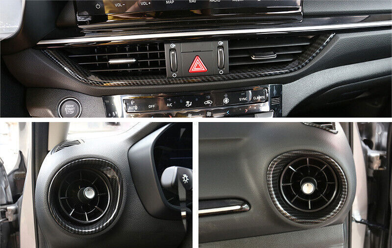 Car Central Console LR Air Outlet Cover for Kia K3 Forte 2019-2022 Carbon Fiber