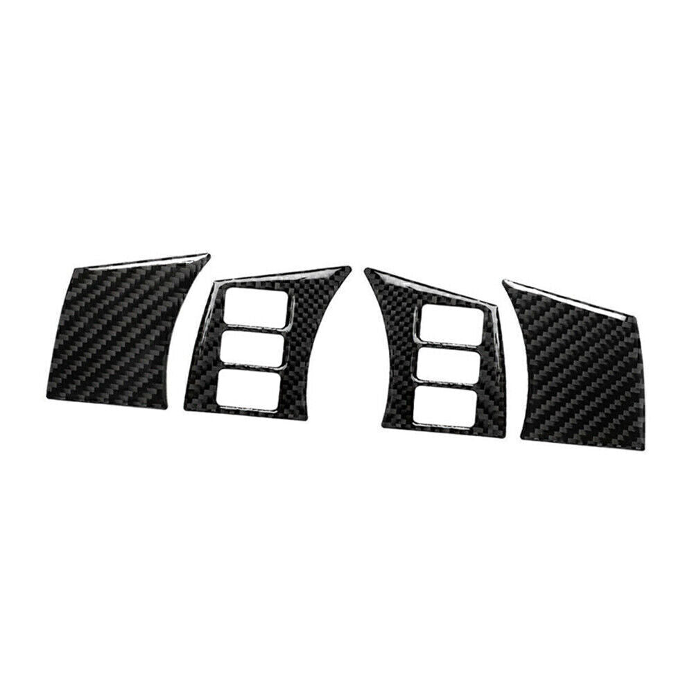4x Carbon Fiber Interior Steering Wheel Panel Cover Fit for Nissan 350Z 2006-2009