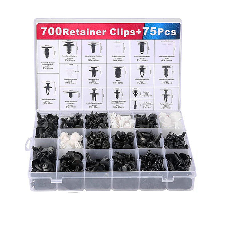 775-piece pack of automotive side skirts, rivet panels, fasteners, and clamping molds - Universal n