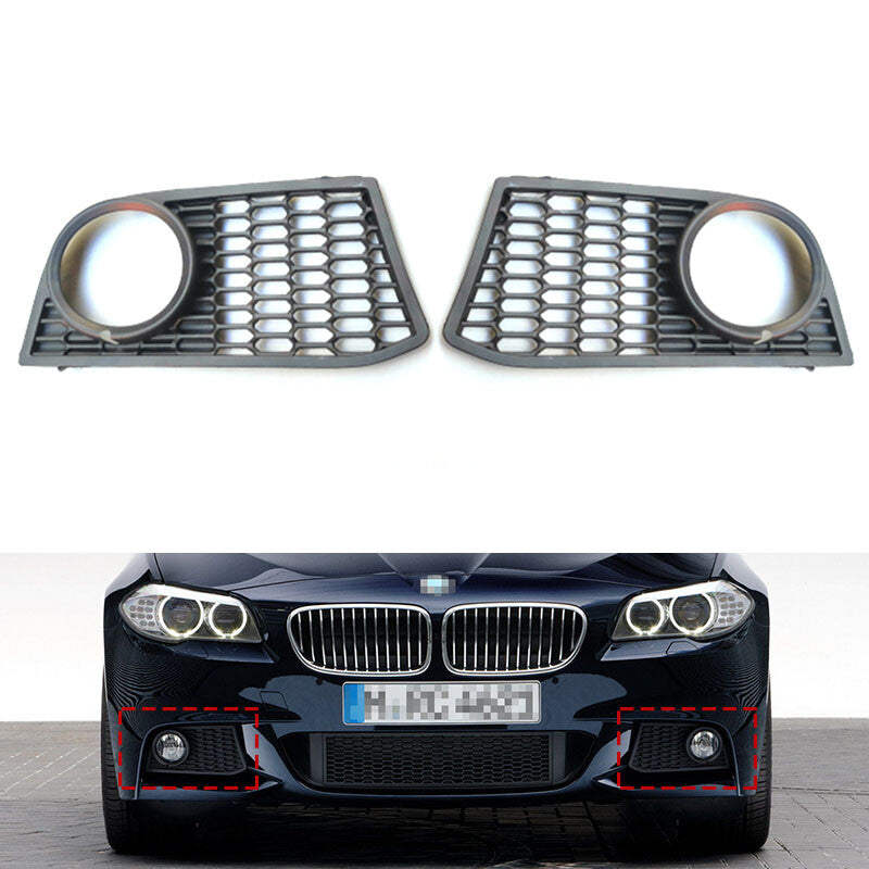 1 Pair for BMW 5 Series F10 F18 520 523 525 2011-2014 Front Fog Light Lamp Grill