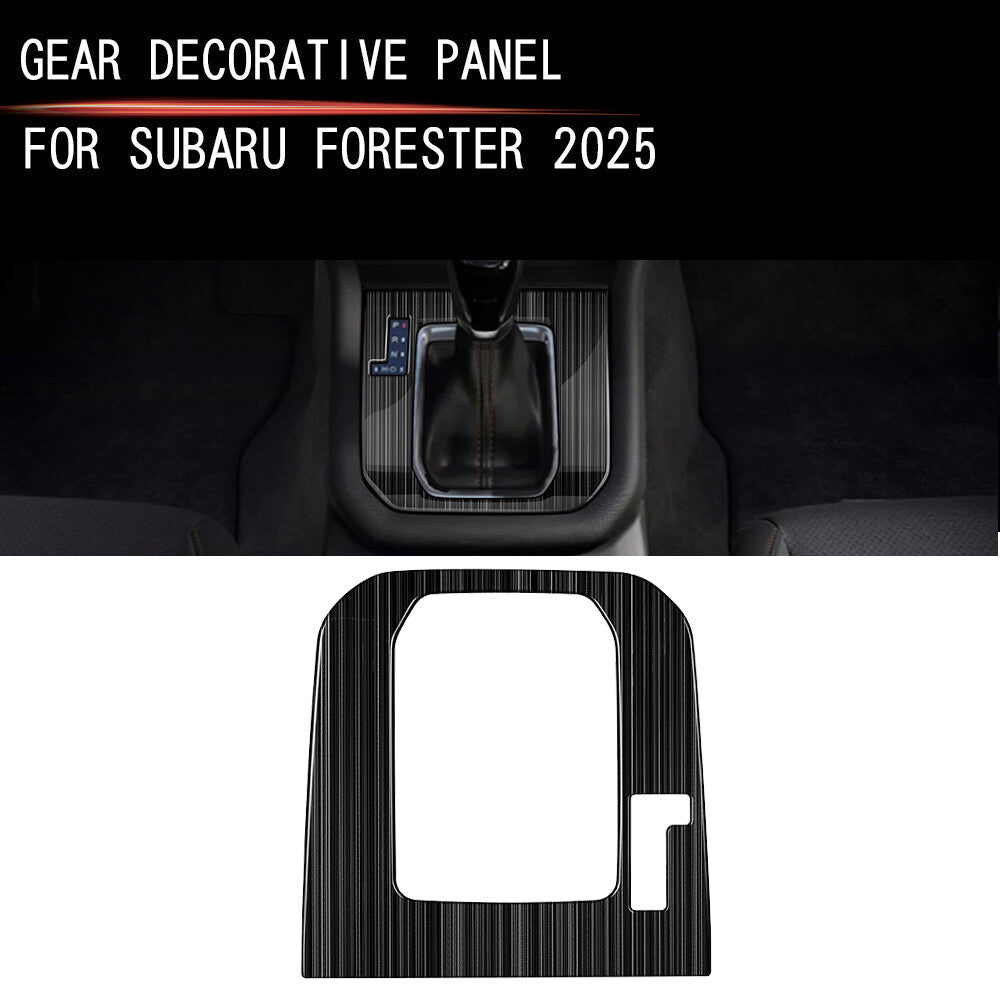 Black titanium steel gear shift cover trim for Subaru Forester 2025+
