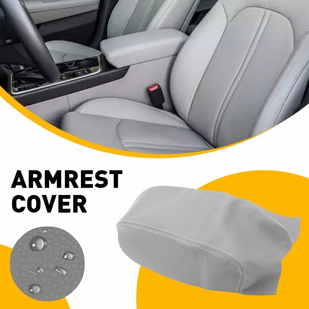 1-Piece Console Cover/Armrest Cover, Leather Gray, for 2015-2019 for Hyundai Sonata JD- n