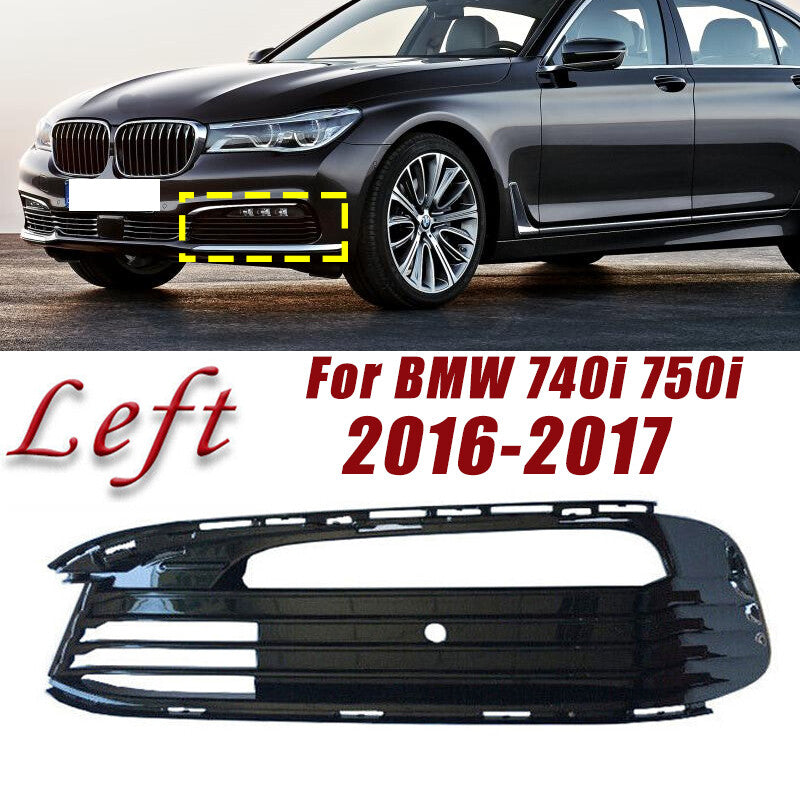 for BMW 740i 750i 2016-2017 Left Front Bumper Fog Lights Mesh Grill Cover