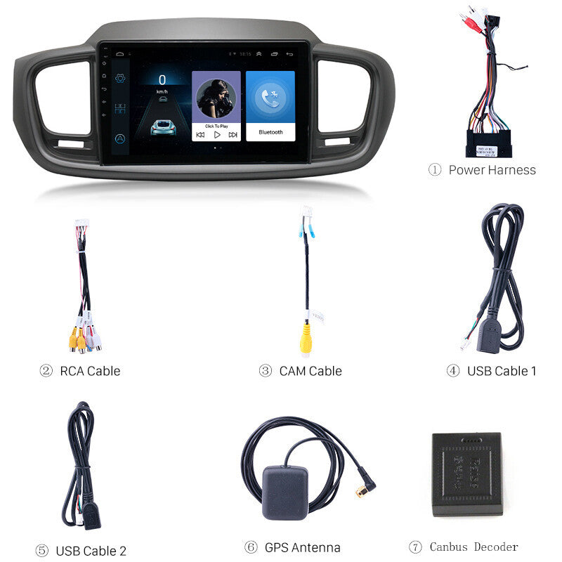 10.1-inch Android 9.1 Car Stereo MP5 Player Radio GPS for Kia Sorento 2015-18 16+1GB n