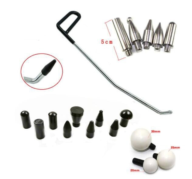 Auto Body Dent Puller Rods with Punch Head Hail Repair Tools v