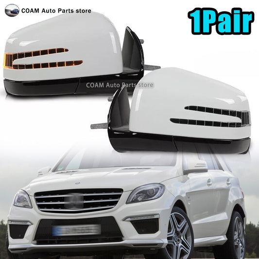 For 2005-2011 for Mercedes Benz M GL class ML63 ML350 White Side Door Mirror 2Pc