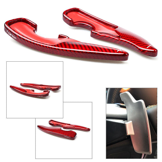 2X Red Carbon Fiber Steering Wheel Shift Paddle Extension for Toyota GT86