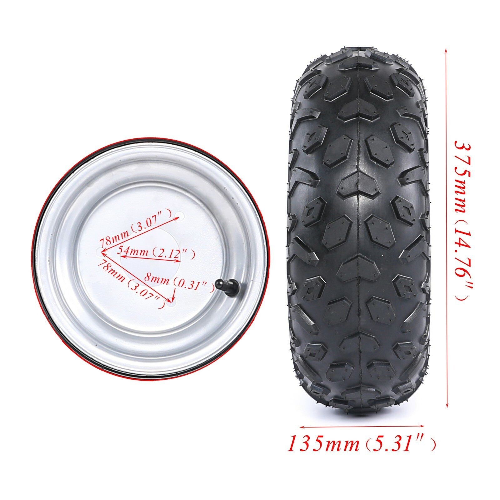 2-pack 145/70-6 wheel suitable for four-wheel off-road vehicles, including 110cc and 125cc off-road vehicles, all-terrain vehicles, and go-karts.