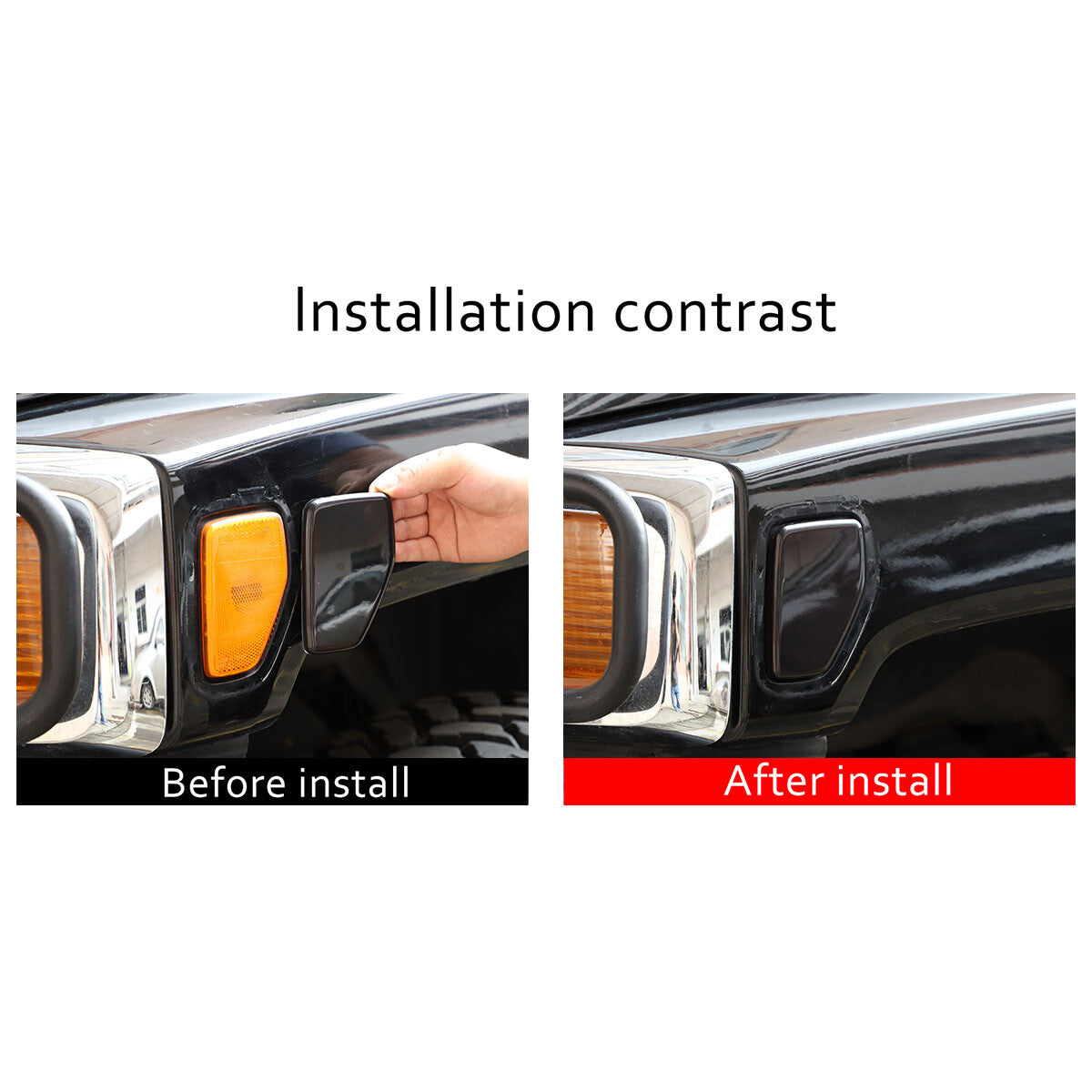 2-Pack Smoked Front Turn Signal Light Shielding Covers for Humme-r H3 05-09- n