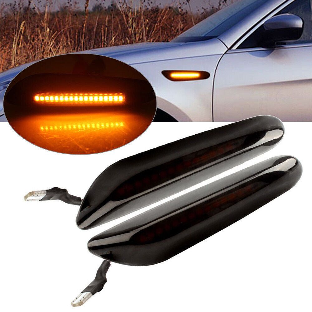 2x Dynamic Sequential LED Side Marker Turn Signal Light Fit for BMW E90 E92 E82 E88