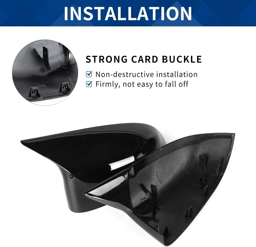 Glossy Black M-Type Side Mirror Caps for BMW X3 X4 X5 X6 X7 G01 G03 G05 G06
