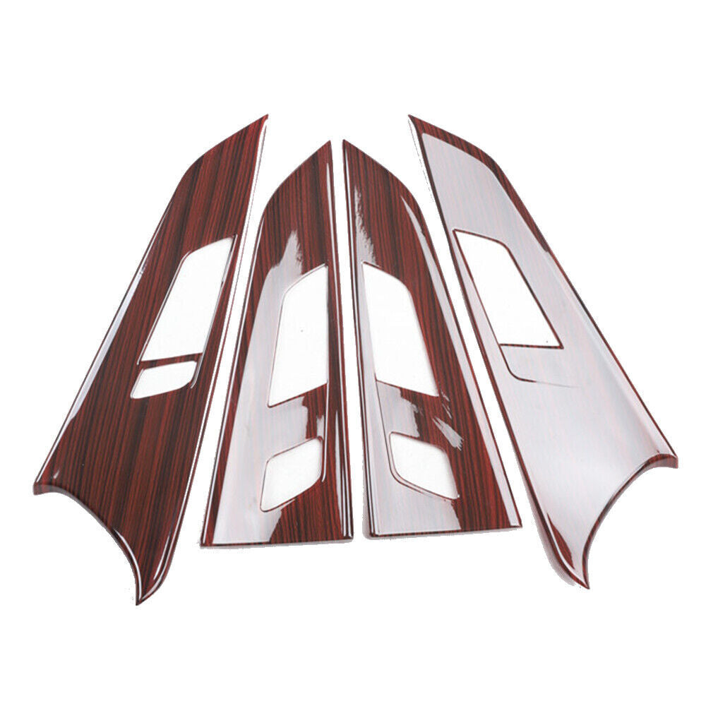 Car Inner Door Panel Cover Frame Trim Decor 4PCS for Audi A5 2017-2019 Red Wood