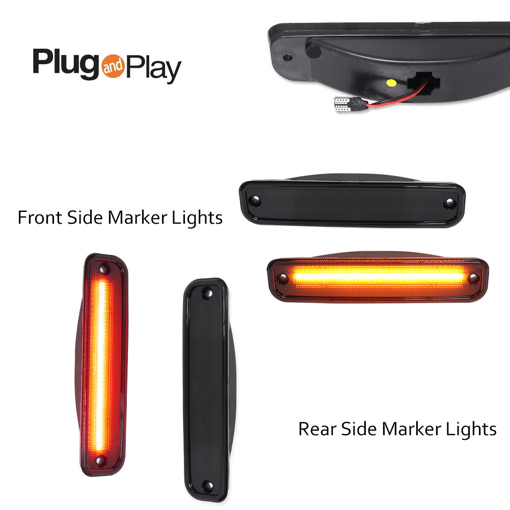 Suitable for 1975-1980 pickup for GMC Blazer Suburban LED side marker lights in amber and red- v