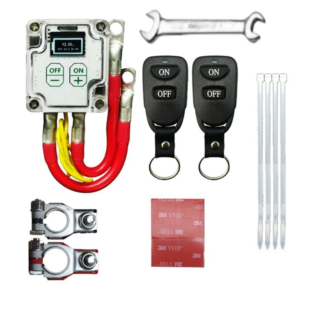 Car Battery Isolator Disconnect Cut-Off Power Switch Wireless Remote Kit +Tools. n