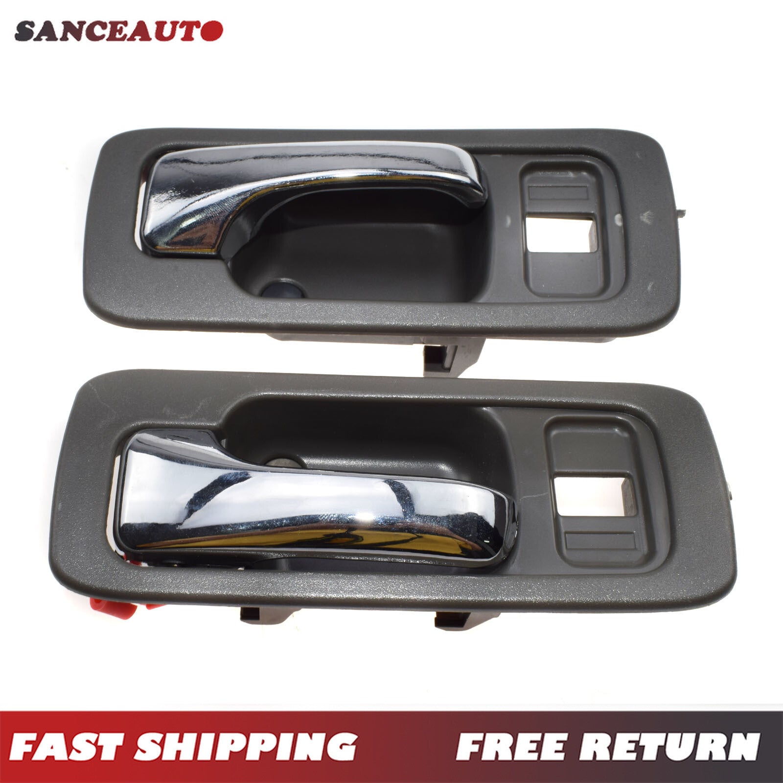 Gray interior door handle front pair suitable for 90-93 for Honda Accord 4 doors with lock holes. n