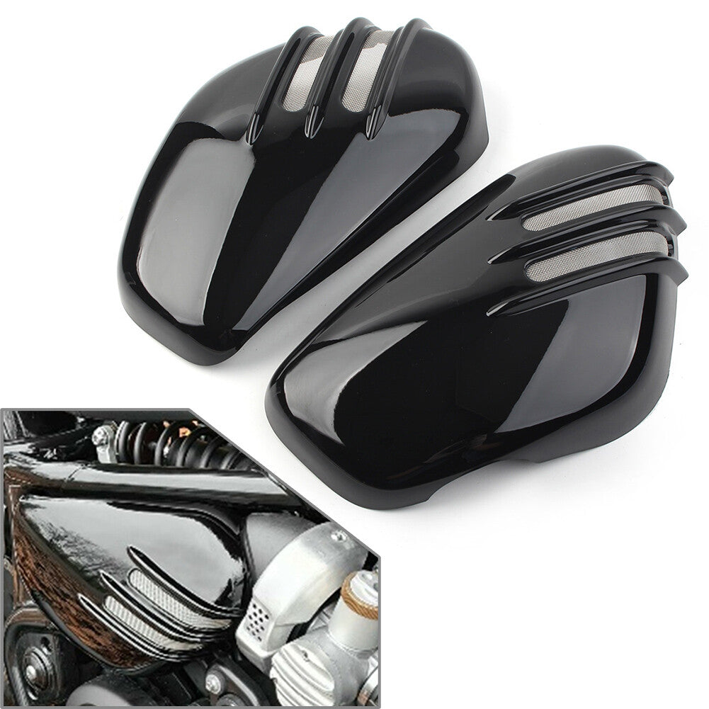 2x ABS Plastic Battery Side Cover Fit Bobber & Speedmaster 1200 Glossy Black