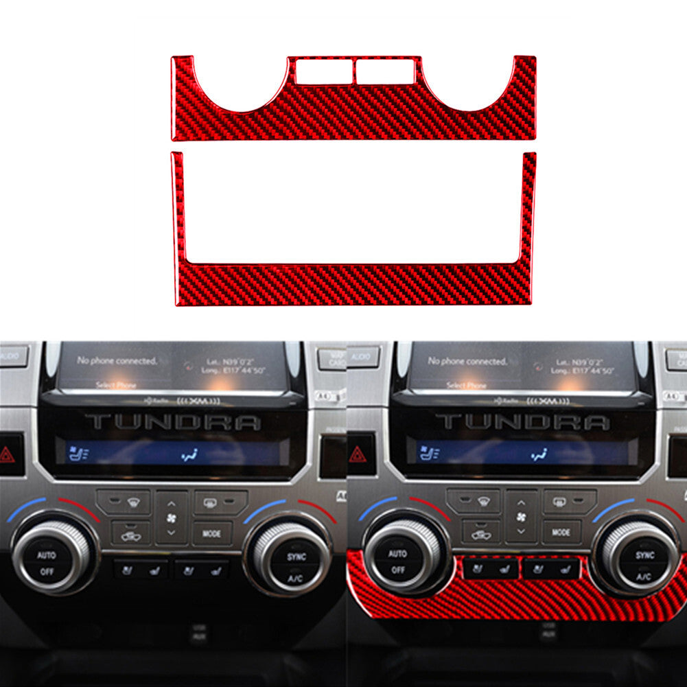Red Carbon Fiber Interior Dashboard bottom Cover Trim Strip for Camry v