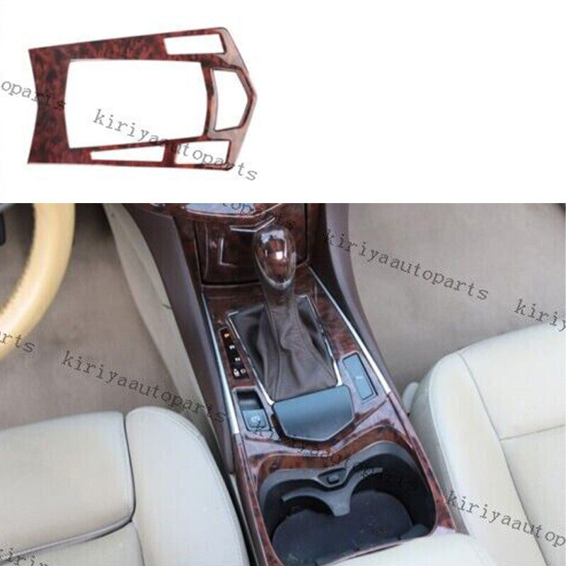 for Cadillac SRX 2010-2016 Wood Grain Central Console Gear Shift Panel Trim 1PCS
