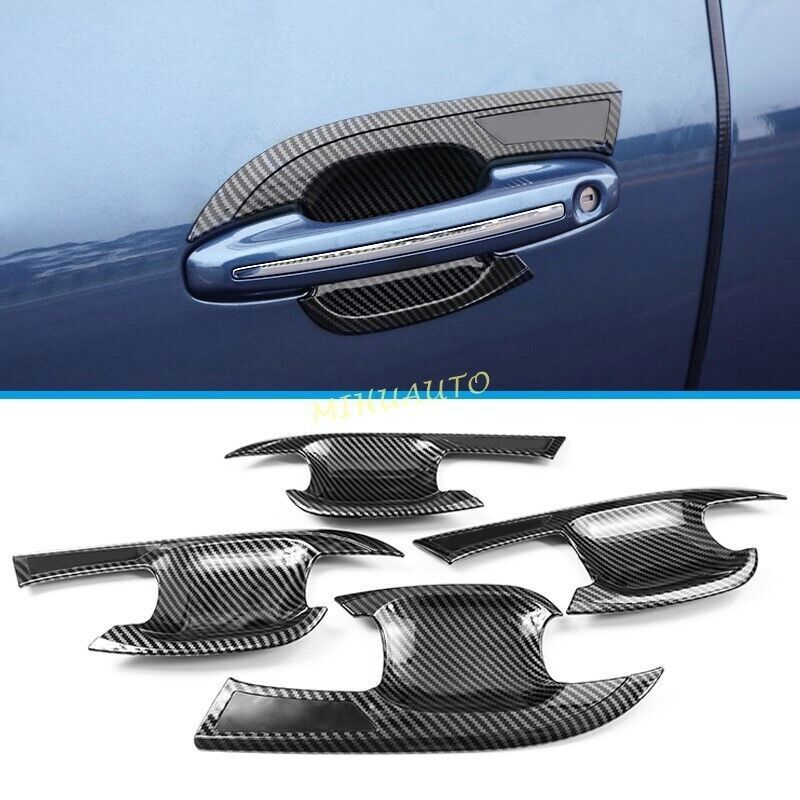 For Sentra 2020-22 ABS Carbon Fiber Interior Door Handle Bowl Cover Trim v