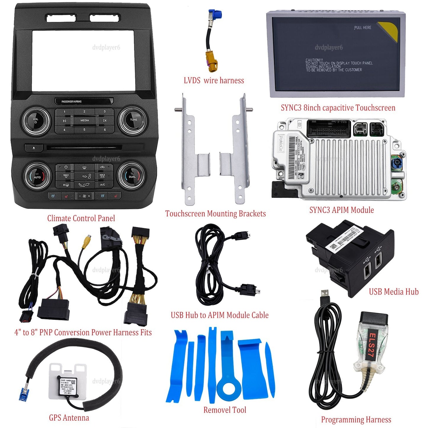 for Ford F150 2015-2021 4' to 8' SYNC3 conversion upgrade w/Carplay Navi