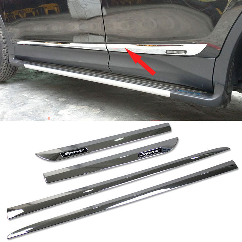 for Toyota RAV4 2016-2018 ABS Chrome Door Body Skirt Side Line Guard Cover Trim