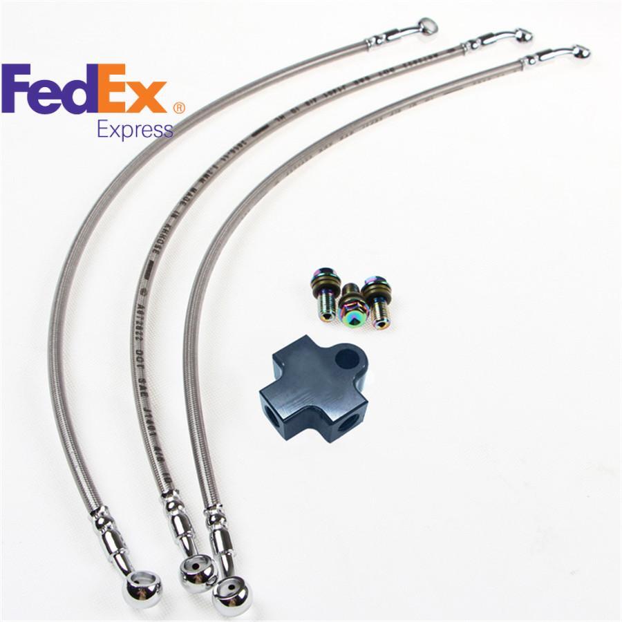 3-way Front Hydraulic Brake Hose Tee Connector Adapter For Motorcycle ATV Bike Q