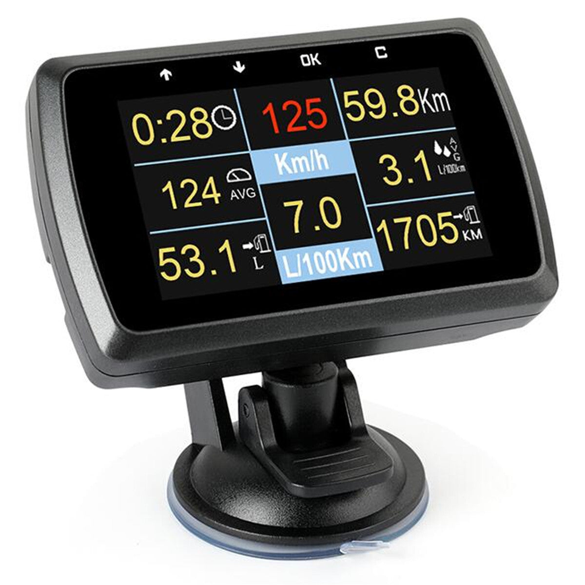 Car HUD OBD OBD2 Gauge Digital Head Up Display Speedometer Fault Code Alarm Temp