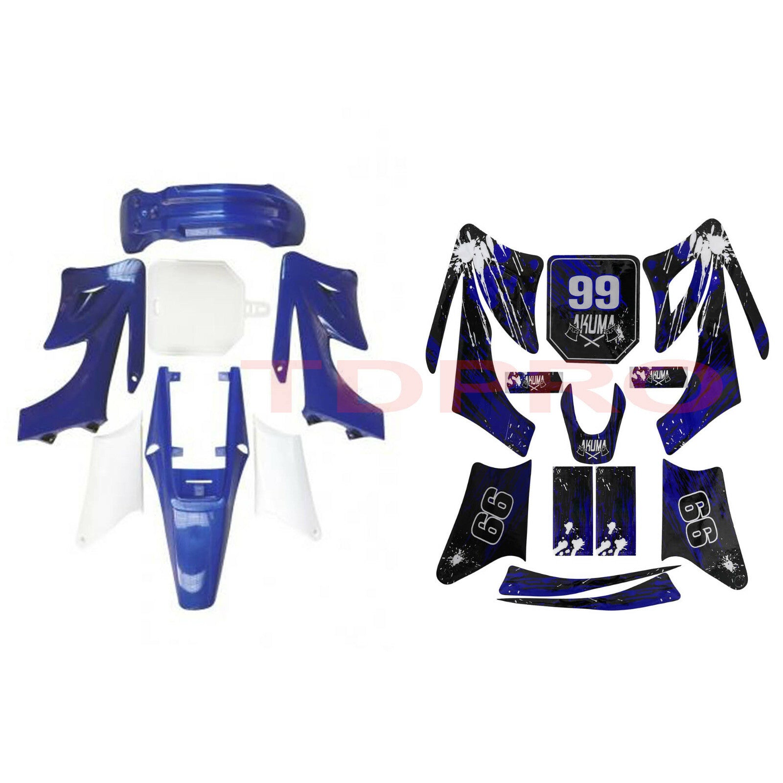 Plastic fender aerodynamic graphic kit for Apollo Orion 125cc, 150cc, and 200cc off-road bikes.