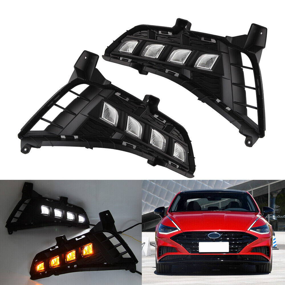 for Hyundai Sonata 2022 LED Driving Lights Front Bumper Fog Lights cover n