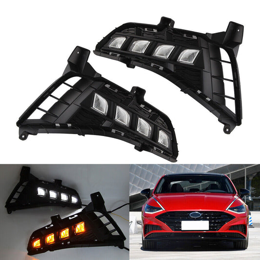 for Hyundai Sonata 2022 LED Driving Lights Front Bumper Fog Lights cover n