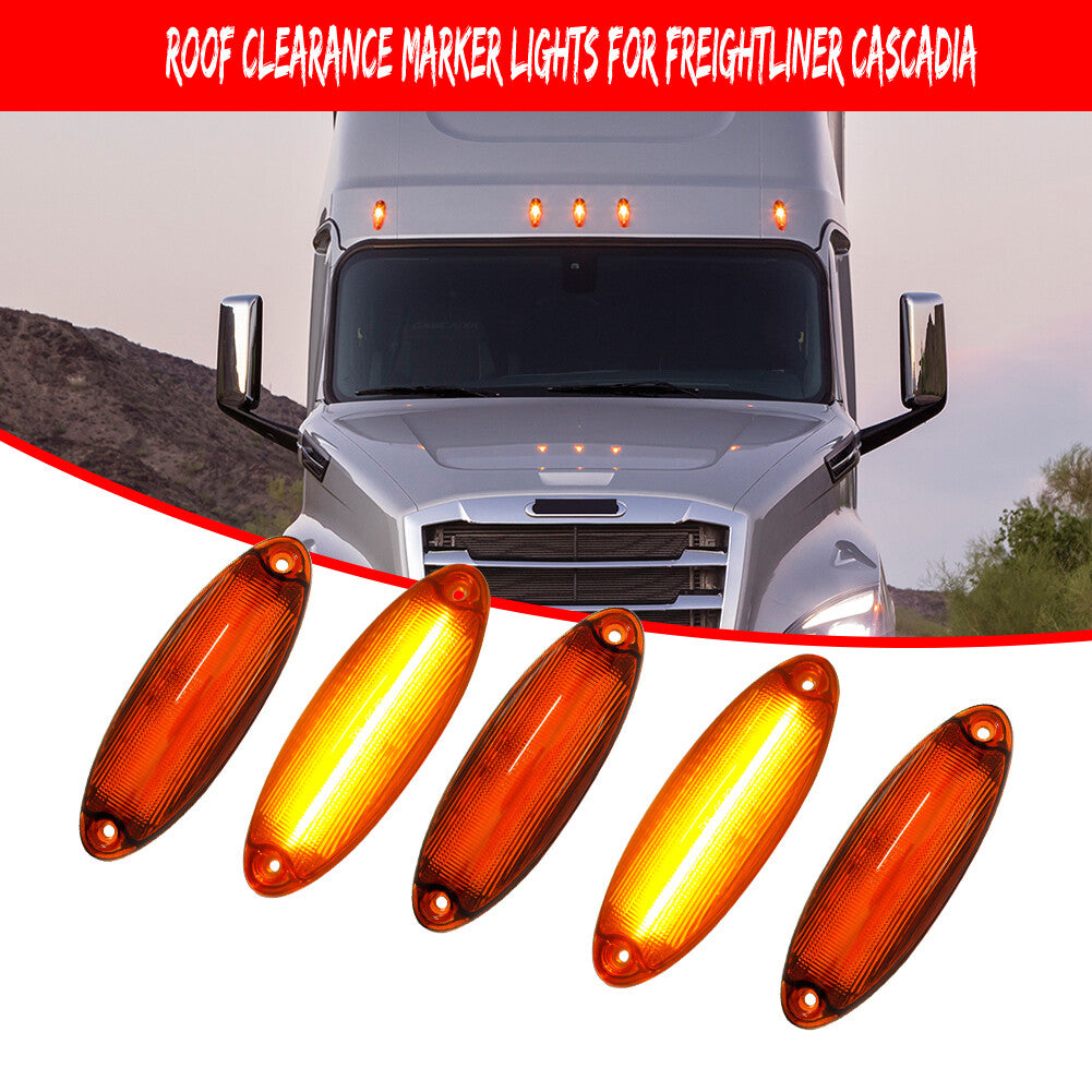 Only equipped with amber yellow LED cab roof marker light suitable for Freightliner Cascadia over 2008- v