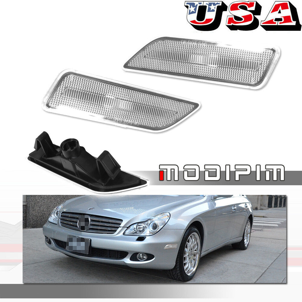 Suitable for 06-2011 W219 CLS500 CLS550 transparent front marker light lenses- v