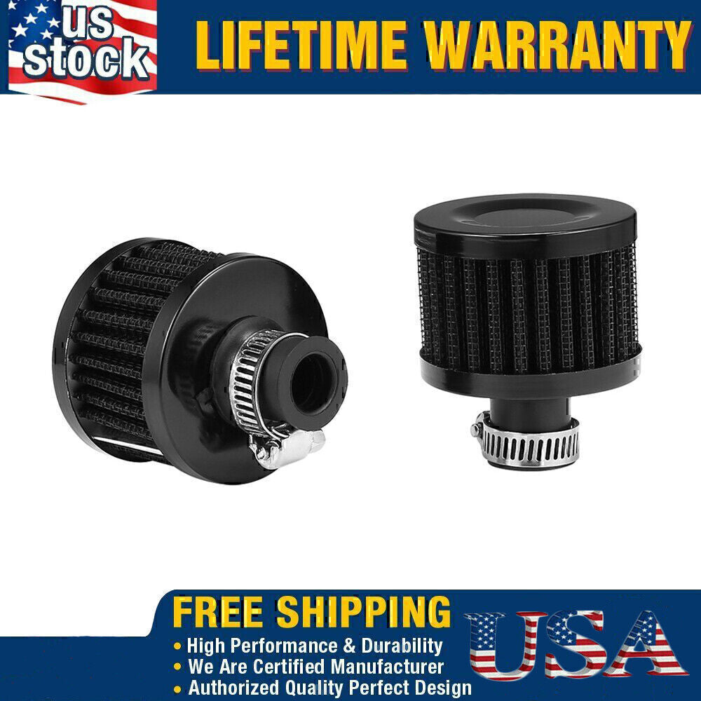 2Pcs 12mm Cold Air Intake Filter Turbo Vent Crankcase Car Breather Valve Cover!