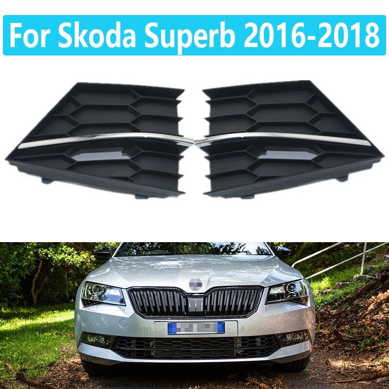 Fog Lamp Frame Front for Skoda Superb 2016-2018 Bumper Lower Grille Trims Panel