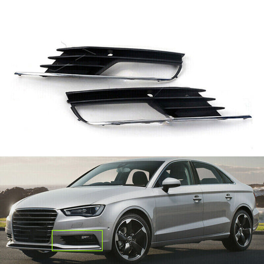 Fit for Audi A3 Quattro SEDAN 2013-2017 Fog Light Cover Lower Grille 1 Pair 2PCS Q