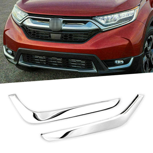 2PCS Front Fog Light Lower Cover Eyelid Trim Chrome for Honda CR-V CRV 2017-2019