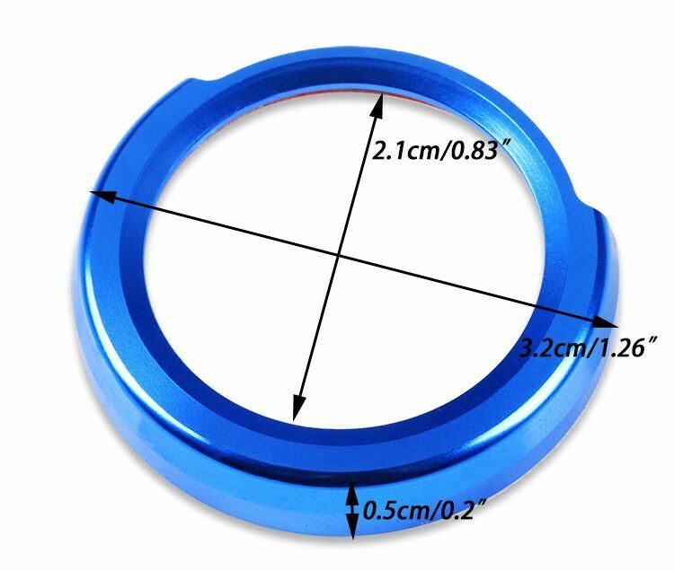 for BMW 1 2 3 4 Z series X5 X6 Keyless Engine Start Stop Button Blue Cover Ring