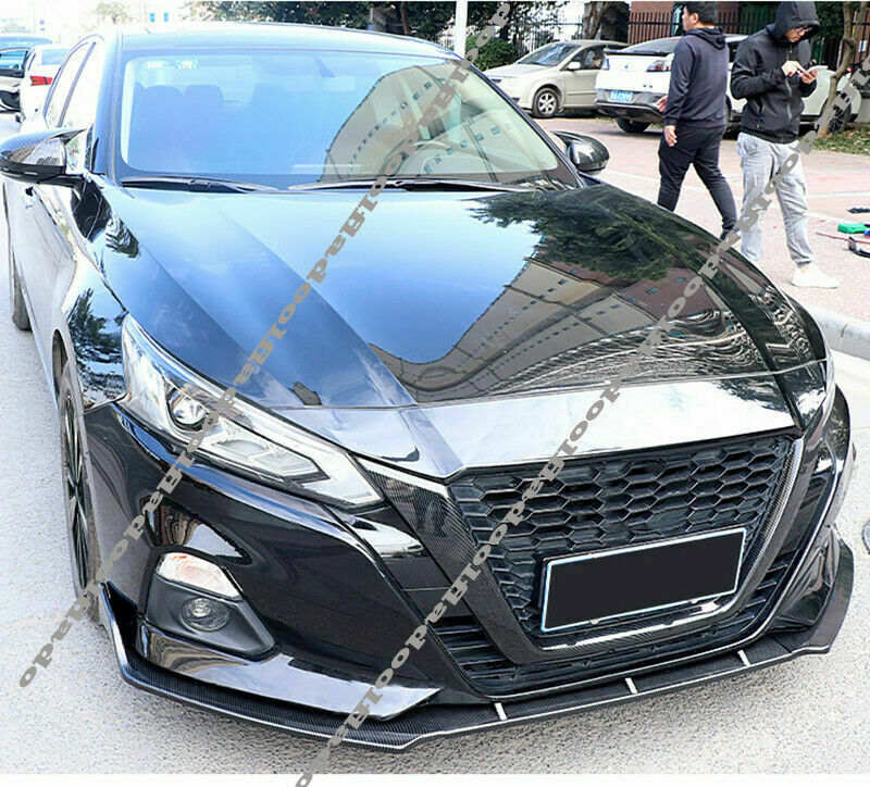for Nissan Altima 2019-2022 Carbon fiber Car Front Grille Frame decor Cover Trim