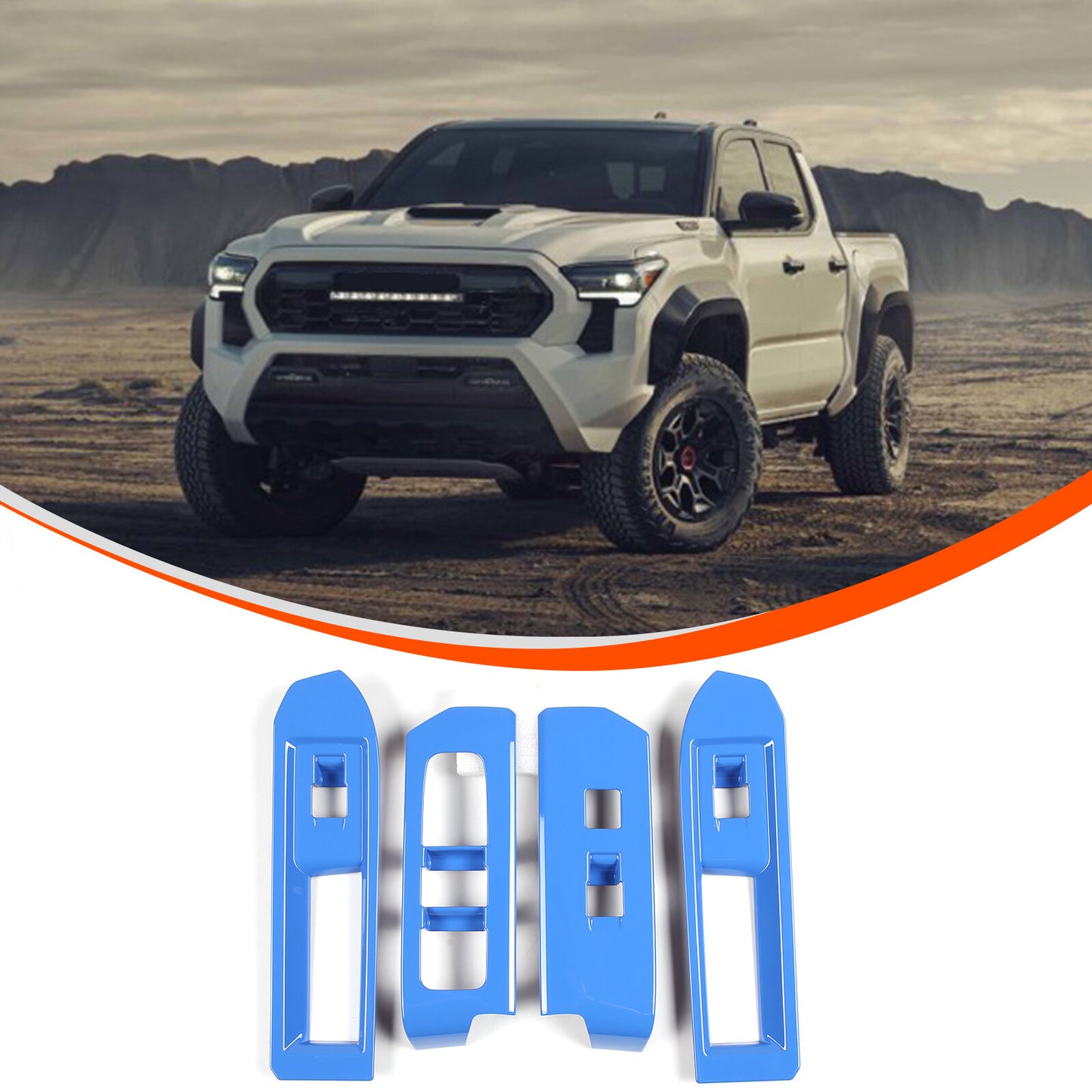Blue Car Window Lift Lock Panel Cover Trim Kit for Tacoma 2024 n