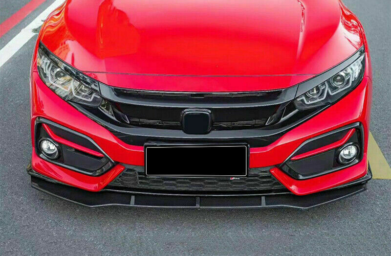 for Honda for Civic Hatchback 2016-2021 Black+Red Front Fog Light Lamp Panel Cover