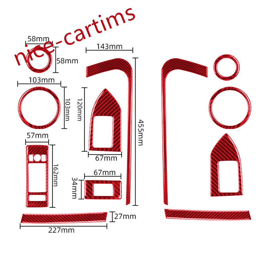12¡ÁRed Carbon Front Door Set Decorative Trim Kit For LR for Range Rover Sport 14-17