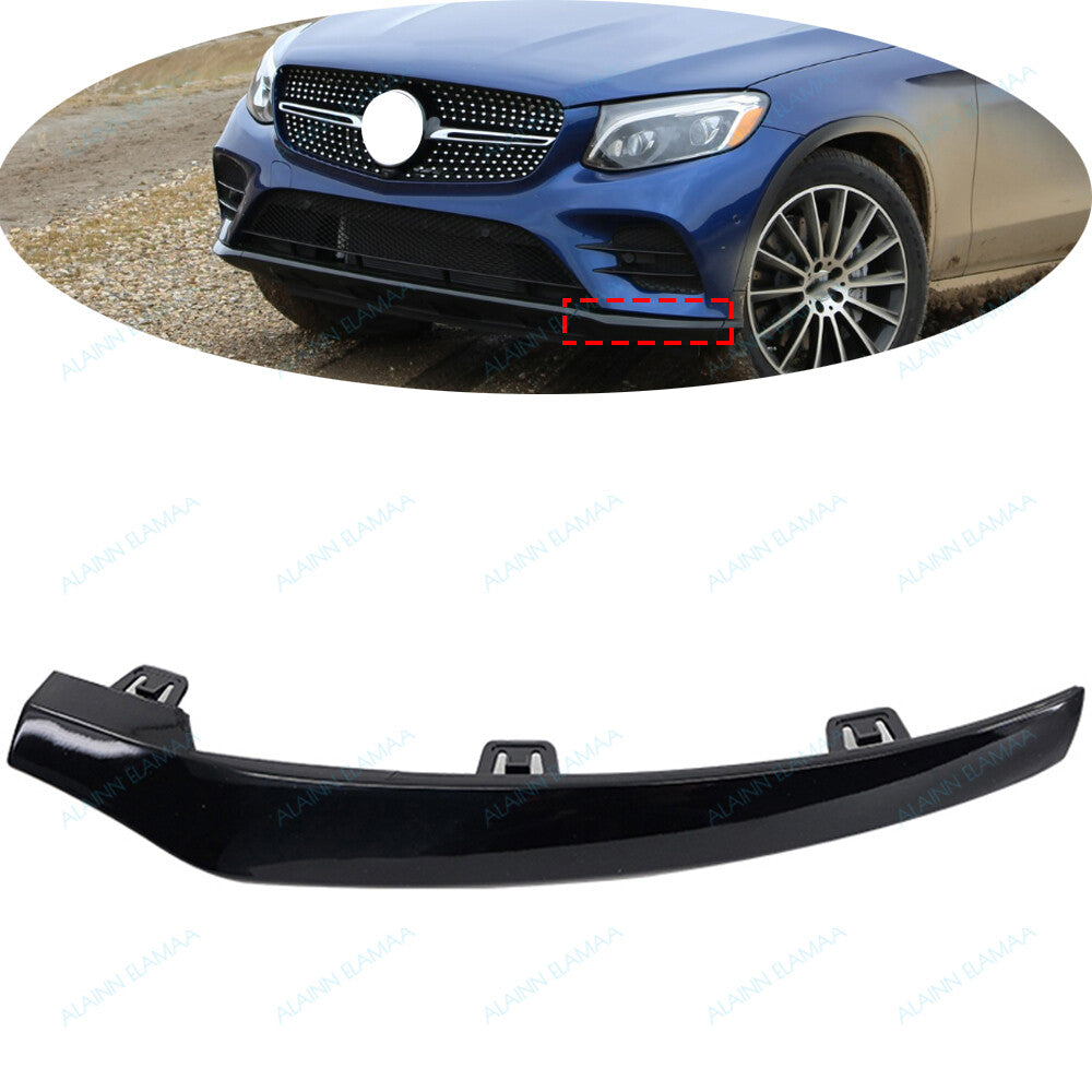 LH Black Front Bumper Cover Molding Trim For 16-19 for Mercedes for Benz GLC GLC220 300 Q