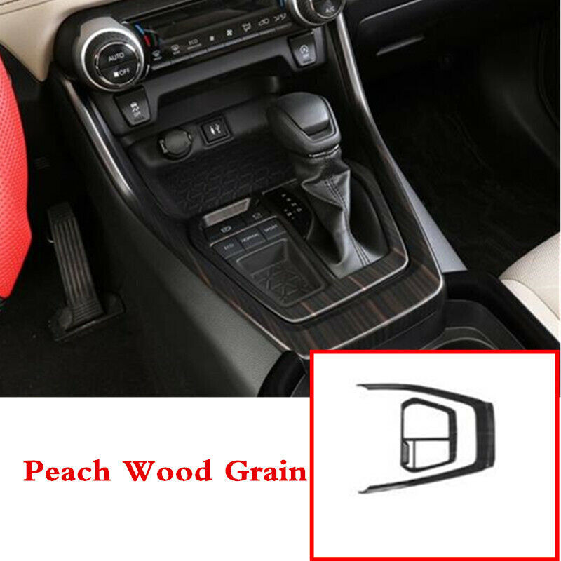 Peach Wood Grain Inner Gear Shift Box Panel Cover Trim for Toyota RAV4 2019-2023