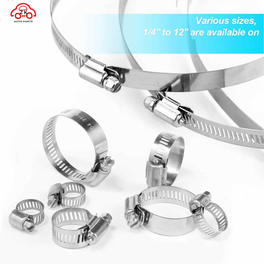 2-inch hose clamps, 10-piece pack, stainless steel hose clamps with one Z-shaped wrench