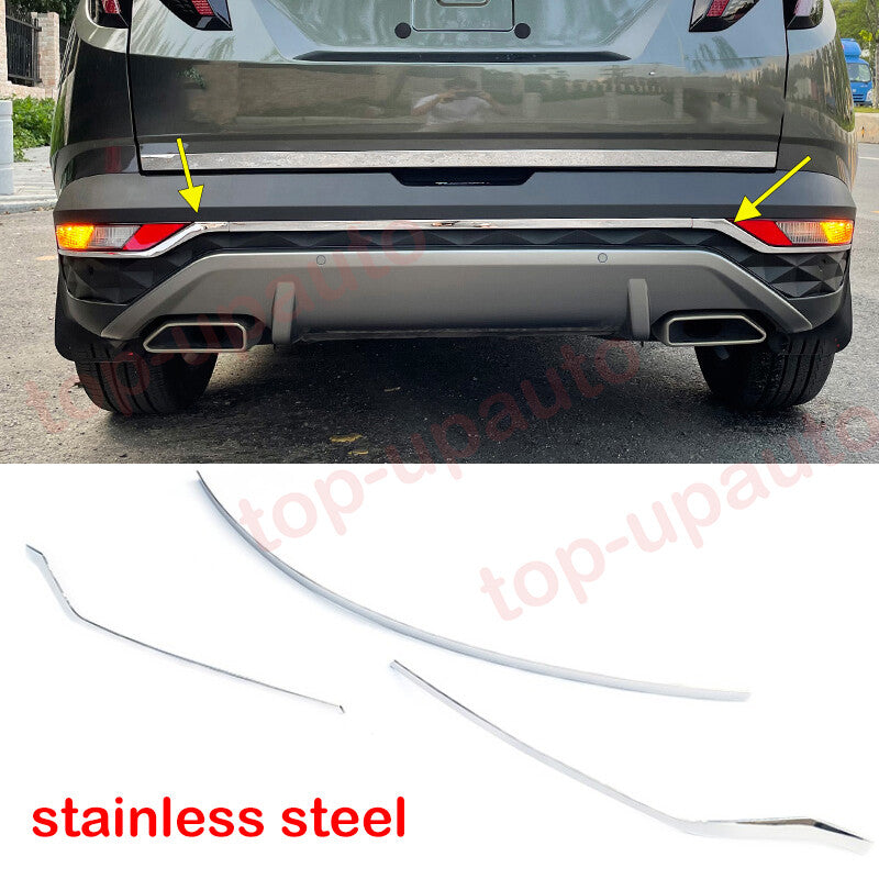 for Hyundai for Tucson 2021 2022 Stainless steel chrome rear bumper Cover trim 3PC