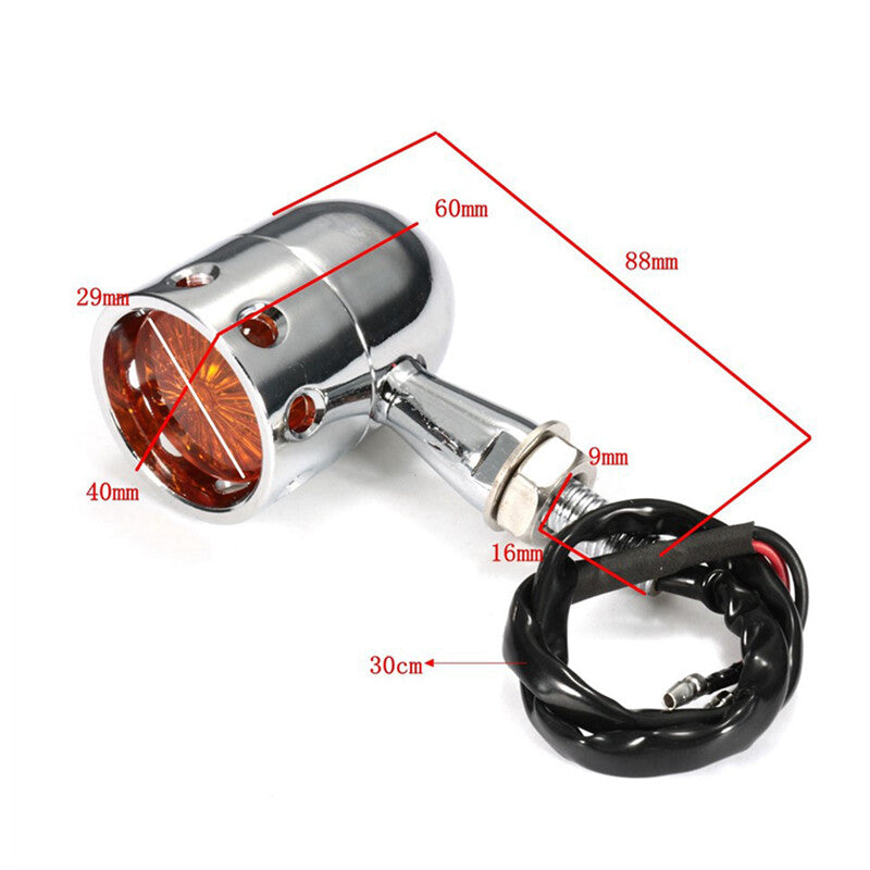 2pcs Retro Motorcycle Waterproof Corner Light Indicator Turn Signal Amber Light n