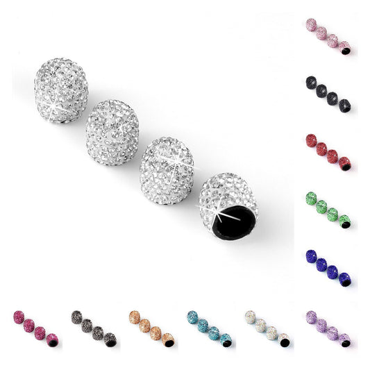 4Pcs Diamond Bling Car Tire Wheel Rims Air Valve Stem Cap Fashion Car Multicolor Q