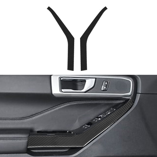 2X Carbon Fiber Front Door Panel Cover Trim for Ford Explorer 2020-2023