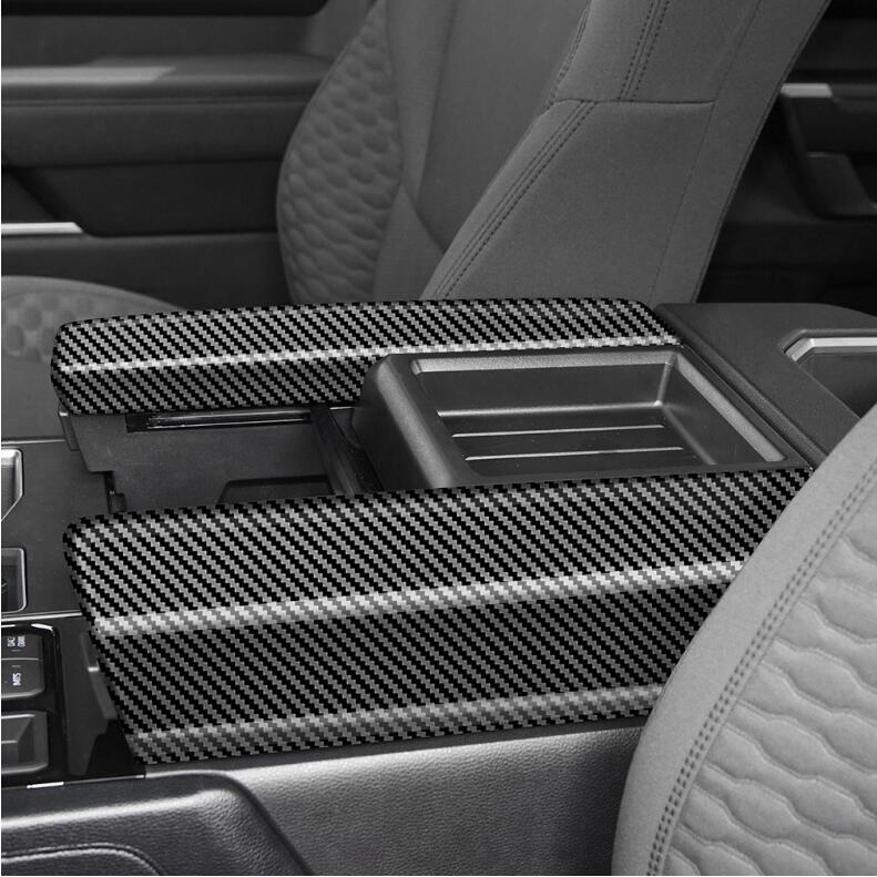 Carbon fiber Central armrest storage box Cover Trim For Tundra 2022-2024 v